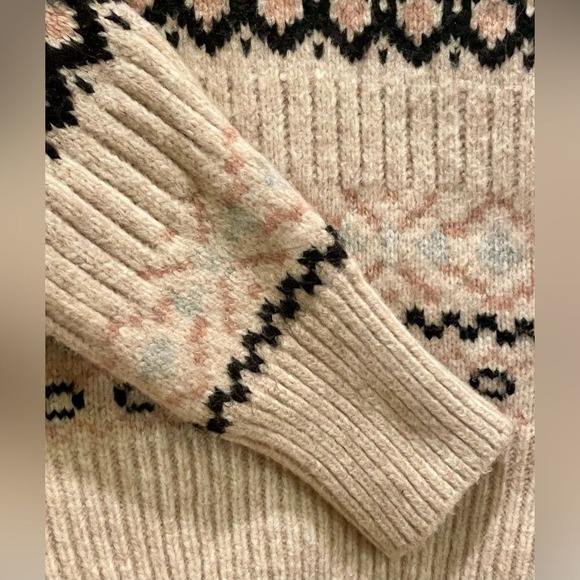 ASTR The label Maria Mock Neck Fair Isle Wool Blend Soft & Cozy Sweater Large - Picture 7 of 9